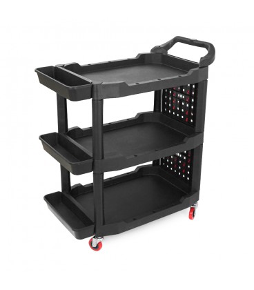 Пластиковий візок для інструментів, з перфорованою стінкою, 97.5х48х68мм, черний