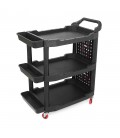 Пластиковий візок для інструментів, з перфорованою стінкою, 97.5х48х68мм, черний