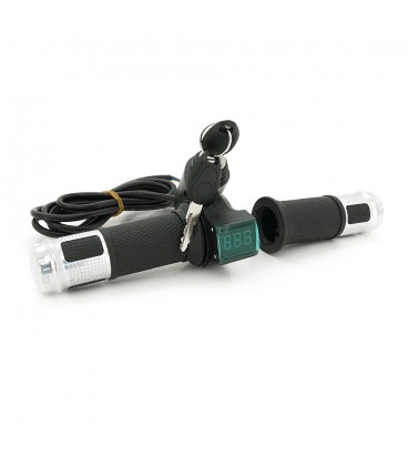 Ручка газу із ключем для електровелосипеда 12-72V+вольтметр, Box
