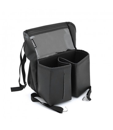 Автоорганайзер CABULE між сидіннями, 5 відділень. Кріплення до передніх сидінь ременями. Матеріал PV-шкіра. 32x32см. Чорний