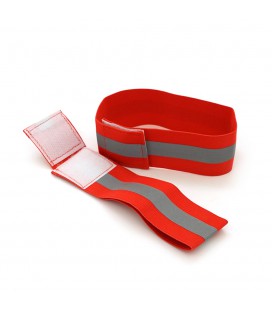 Глянсовий світловідбивний еластичний ремінець на зап'ястя або щиколотку, ціна за комплект 2шт, Red