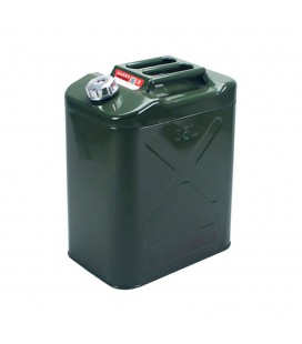 Каністра Merlion YT-HS-FX-35L, металева з клапаном + гнучка лійка, 35л, 355х255х480мм, Green