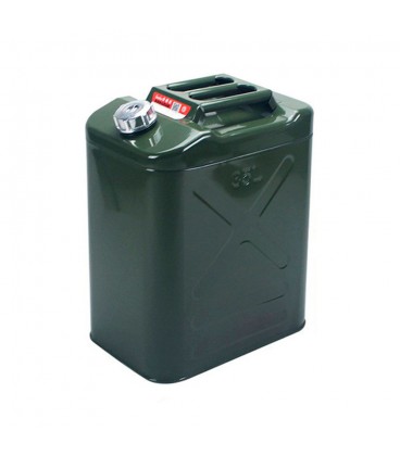 Каністра Merlion YT-HS-FX-35L, металева з клапаном + гнучка лійка, 35л, 355х255х480мм, Green