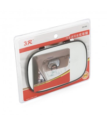 Автомобільне дзеркало для макіяжу на козирок, кріплення гумове до козирка, пластик-скло, 170x110mm, блістер