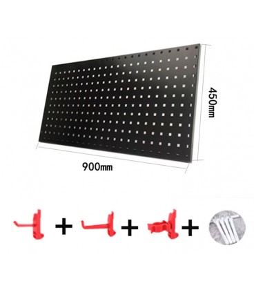 Настінний перфорований щит для інструментів. з гачками, 450*900мм, набір гачків, ПВХ