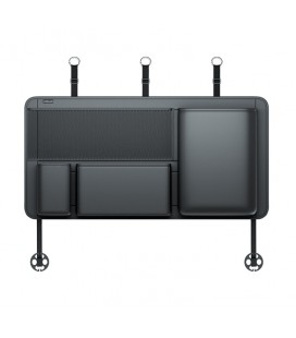 Автомобільний органайзер CABULE у багажник, 4 відділення. Кріплення до задніх сидінь ременями. Матеріал шкіри. 91x45см. Чорний