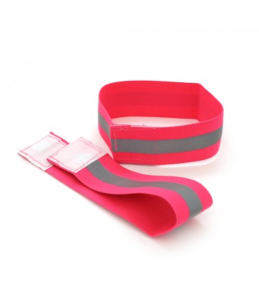 Глянцевый светоотражающий эластичный ремешок на запястье или щиколотку, цена за комплект 2шт, Pink
