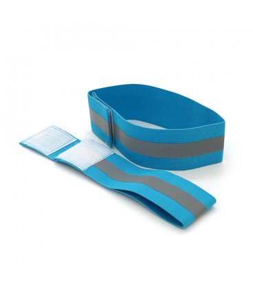 Глянцевый светоотражающий эластичный ремешок на запястье или щиколотку, цена за комплект 2шт, Blue