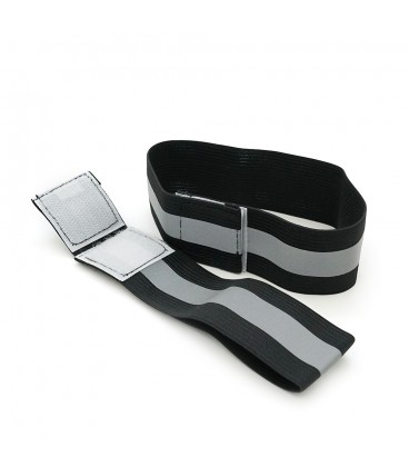 Глянцевый светоотражающий эластичный ремешок на запястье или щиколотку, цена за комплект 2шт, Black