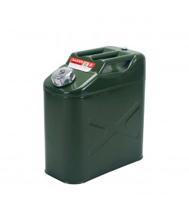 Каністра Merlion YT-HS-FV-15L, металева з клапаном + гнучка лійка, 15л, 340х165х360мм, Green