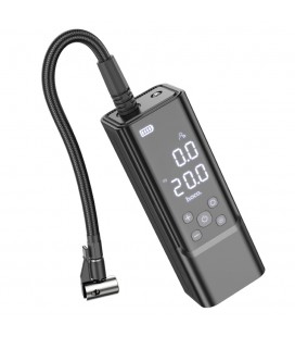 Портативний повітряний насос HOCO ZP7, до 10 атм, вбудований акумулятор 5000mAh, ліхтарик, Black, Box