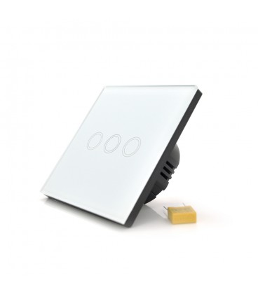 Сенсорний вимикач AOYAN, трьохканальний, White, 86х86х35мм