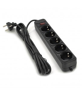 Мережевий подовжувач Gembird SP5, 220В 10А, 5 розеток, 1.8 м, Black, Q40