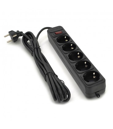 Мережевий подовжувач Gembird SP5, 220В 10А, 5 розеток, 1.8 м, Black, Q40