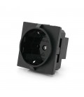 Розетка врізна з заземленням E-08, Input: AC 100-250V 16A, Black