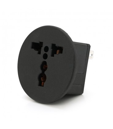 Гніздо на корпус під універсальну розетку SS-801, 250В, 13А, Black