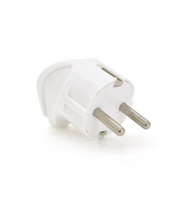 Вилка з заземленням кутова, 16A 250V, A713, White