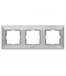 Рамка Panasonic Arkedia Slim потрійна, горизонтальна, срібна