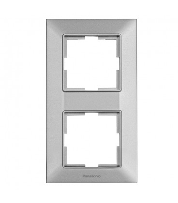 Рамка Panasonic Arkedia Slim подвійна, вертикальна, срібна