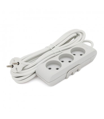 Подовжувач Panasonic X-tendia 3 гнізда, 5 м, з захистними шторками, сірий