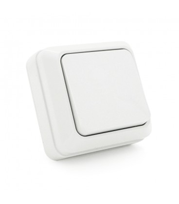 Вимикач одинарний зовнішнього монтажу, White, Q10