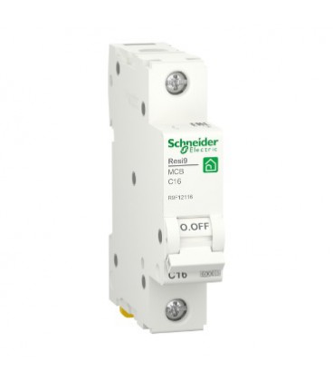 Автоматический выключатель переменного тока Schneider RESI9 16А, 1P, кривая С, 6кА