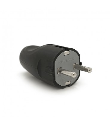 Вилка із заземленням 10/16А 250V A712B, Black, Q35