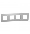 Рамка чотиримісна горизонтальна Schneider Unica, Алюміній
