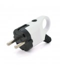 Вилка Євро із заземленням кутова з кільцем, розбірна, Premium, 16А 220V, колір білий, Q30