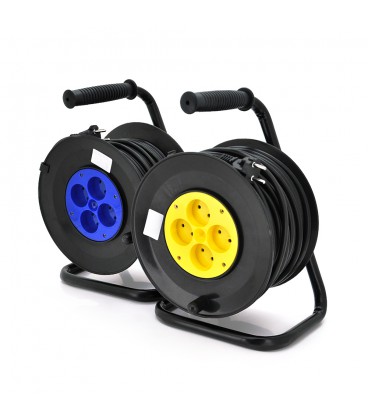 Подовжувач на котушці 30м (ПВС 2*2,5), 4 гнізда без заземлювального контакту, контактна група - латунь, ГОСТ