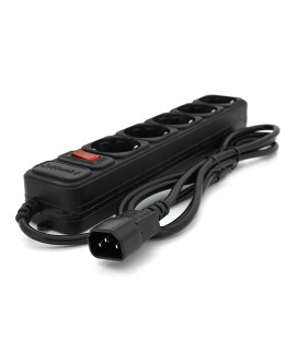 Мережевий подовжувач Gembird UPS SPG5-X-6B, 220В 10А, 5 розеток, 1.8 м, Black, Q40