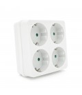 Розетка 4-х місна із заземленням SQ-RB-01/04A, 4x16A 250V~Max, 3500W, White, Q100