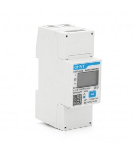 Однофазный электронный счетчик CHINT DDSU666-220V-5-80A, однофазный (с коммуникацией) на DIN-рейку, 220V, 80A, LCD, 98*36*65mm