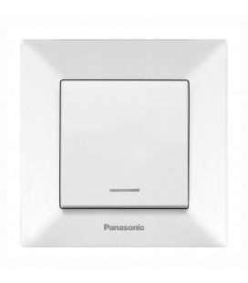 Выключатель Panasonic Arkedia Slim одноклавишный с подсветкой, белый