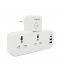 Мережевий фільтр LDNIO SE2311, 4 Розетки + 4 USB, 2 м, перетин 3х0, 75мм, White, Box