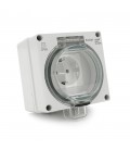 Розетка с заземлением наружного монтажа, водонепроницаемая, IP66, AC:110-250, 16A, White