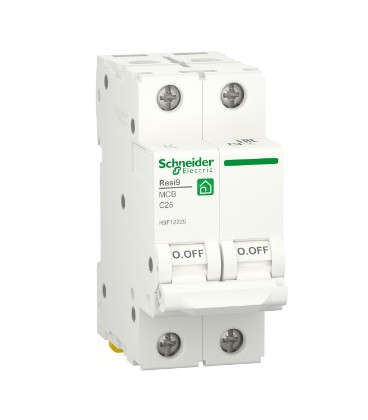 Автоматический выключатель переменного тока Schneider RESI9 25А, 2P, кривая С, 6кА