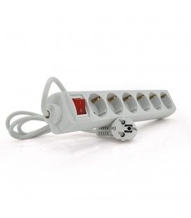 Мережевий подовжувач EUROPOWER EPW615 220В, 6 розеток, 1,5 м, перетин 3х0,75мм, білий, пакет Q50