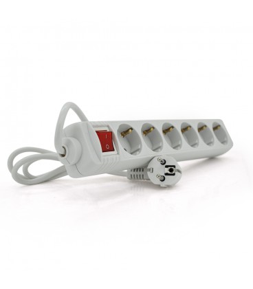 Мережевий подовжувач EUROPOWER EPW615 220В, 6 розеток, 1,5 м, перетин 3х0,75мм, білий, пакет Q50