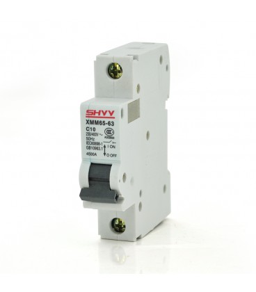 Автоматичний вимикач змінного струму  SHYY XMM65-63 1P C10, 230/400V