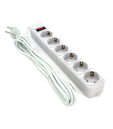 Сетевой удлинитель Gembird SP6, 220В 10А, 6 розеток, 4,5 м, Gray, Q30