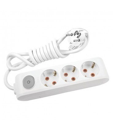 Удлинитель Panasonic X-tendia с заземлением 3 гнезда, 5 м, с защитными шторками, с выключателем, серый