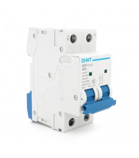 Автоматический выключатель постоянного тока CHINT NB1-63DC 2P C40 DC500V, 40A, 6kA, DIN, 86*36*49.5mm