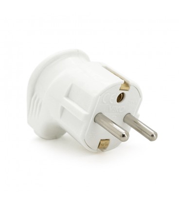 Вилка VIKO Євро угловая с заземлением. 16А 260V, White. ПВХ