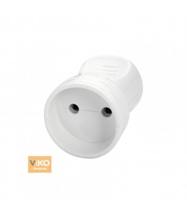 Штепсельне гніздо VIKO без заземлення 7.5А 260V. White. ПВХ