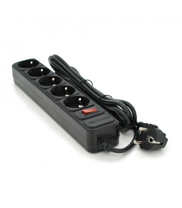 Мережевий подовжувач Maxxter SP5, 220В 10А, 5 розеток, 1.8 м, Black, Q40