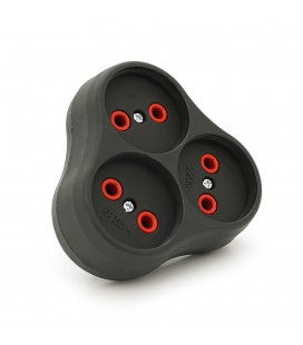 Розетка тройник без заземлением AK303B, Black, Q12