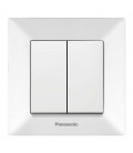 Вимикач Panasonic Arkedia Slim двоклавішний, білий