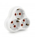 Розетка трійник з заземленням AK303, White, Q10