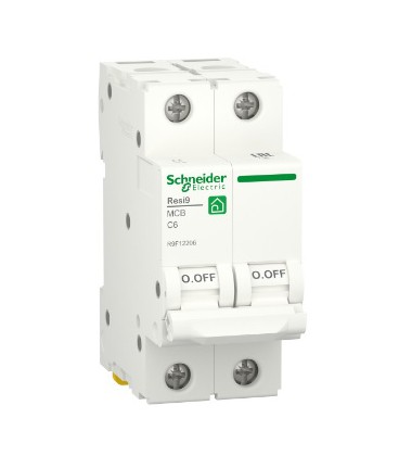 Автоматический выключатель переменного тока Schneider RESI9 6А, 2P, кривая С, 6кА